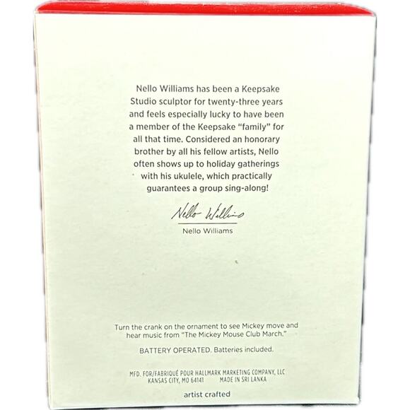 Hallmark MICKEY THE MUSICIAN Disney 2022 Keepsake Magic Ornament Sound Motion - Picture 5 of 7